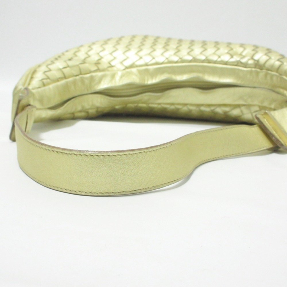 BOTTEGA VENETA Vintage Gold Leather Intrecciato Shoulder Bag - Picture 10 of 13